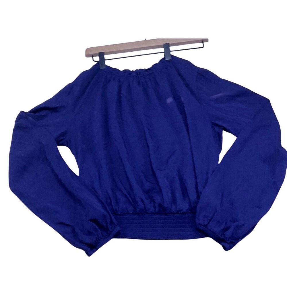 Cloth & Stone Purple Smocked Hem Ecovero Blouse Top C1601-C01-302 XS